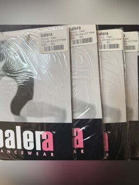 4 Pair Balera Ballet Pink Footed Tights -MC